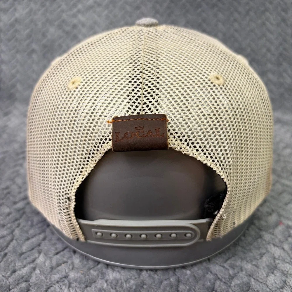 Local Crowns Wolf American Flag Trucker Hat Grey Mesh Snapback Cap 1282